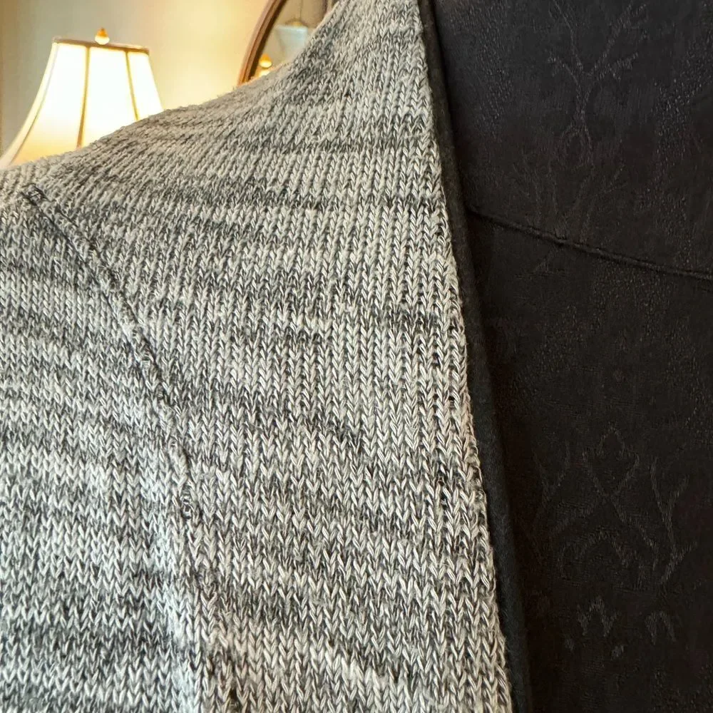Long black-and-white cardigan, size med